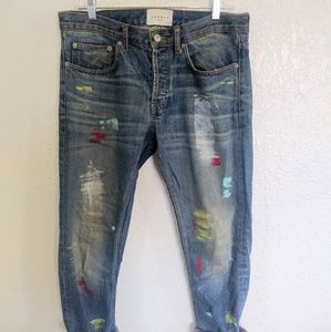 [ SANDRO hip painted designer jeans ]